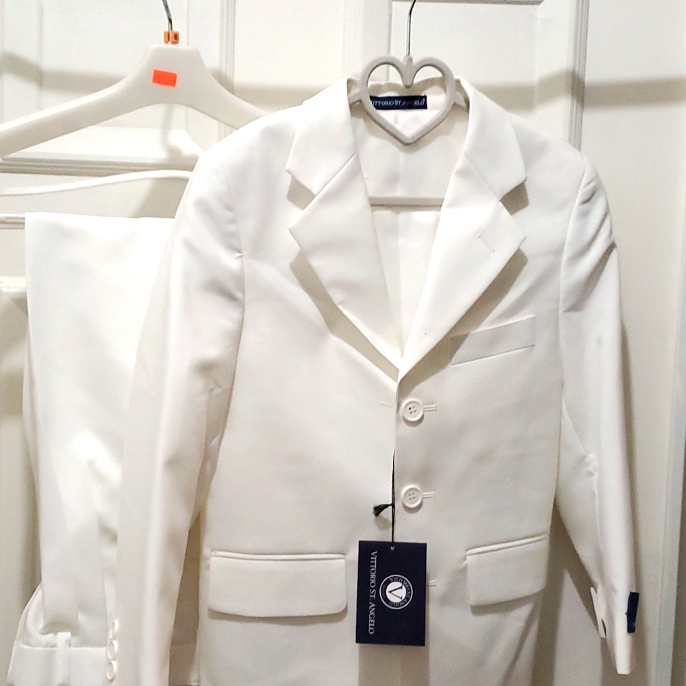Kids White suit with pants size 8